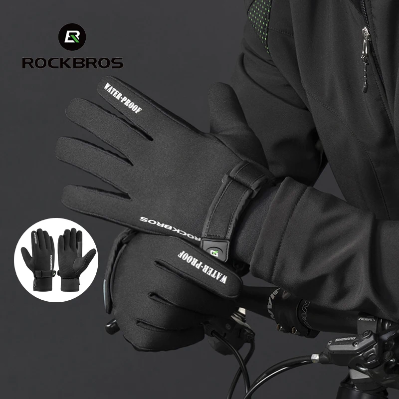 Rockbros Cycling Gloves Men Winter Warm Thicken Windproof Bike Bicycle