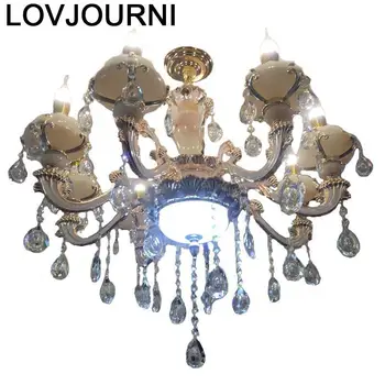 

Jantar European Chambre Fille Industrieel Pendelleuchte Modern Deco Maison Crystal Light Lampara Colgante Hanging Lamp Hanglamp
