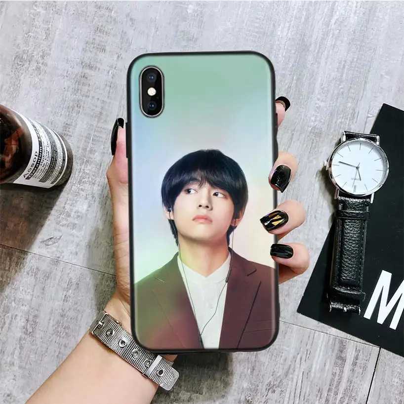 Kpop Kim V Taehyung черный чехол для телефона Apple IPhone 11 Pro XS MAX XR 7 8 6S Plus X 10 Ten 5 5S SE Coque Shell