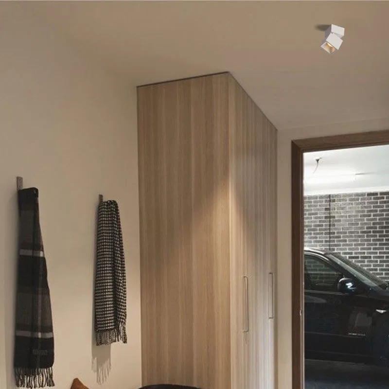 Square Adjustable Angle Aisle Ceiling Spotlight Minimalist Nordic Balcony Kitchen Foyer Entrance Small Anti-glare Lights