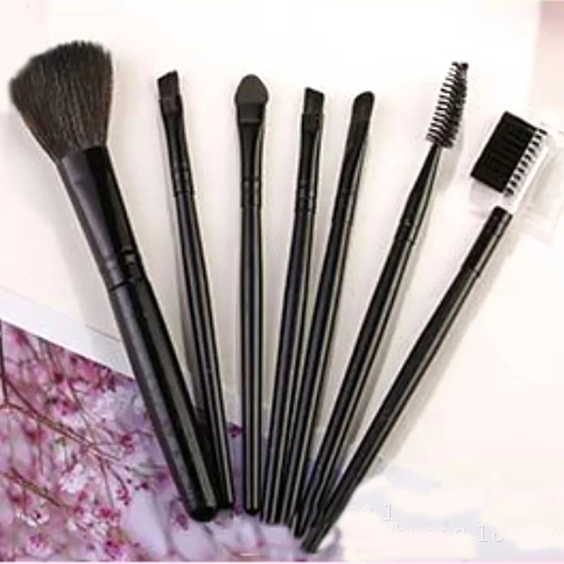 7pcs Black 7 шт. набор кистей для макияжа, пудра, румяна, тени для век, консилер, Кисть для макияжа глаз, косметика, инструменты для красоты - Handle Color: 7pcs Black