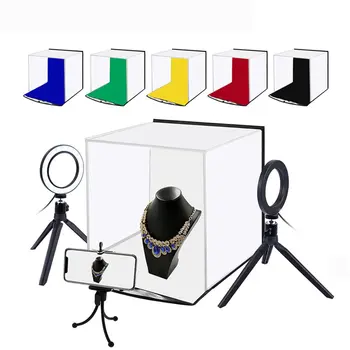 

PULUZ 30*30CM Softbox Light Box Portable Studio LED Photo Lightbox &6 Colors Backdrops For Tabletop Photography LED lighting Box