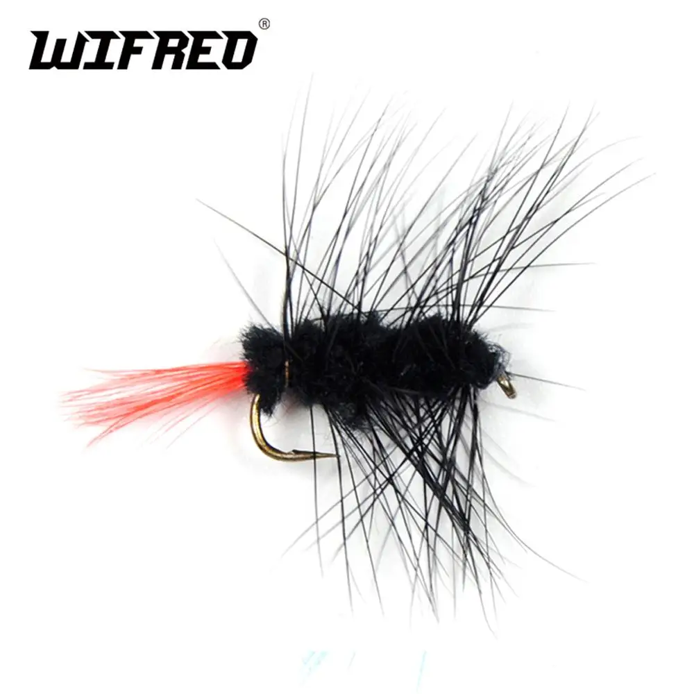 Wifreo 10 шт. черный буггер с красным хвостом для рыбалки форель Mayfly сухая мушка #10