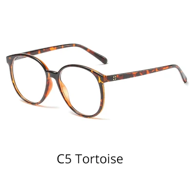 C5 Tortoise Ralferty большие круглые очки женские оправа для очков ретро без диоптрий очки оправы для очков для рецептурных оптических Glases F95197 - Цвет оправы: C5 Tortoise