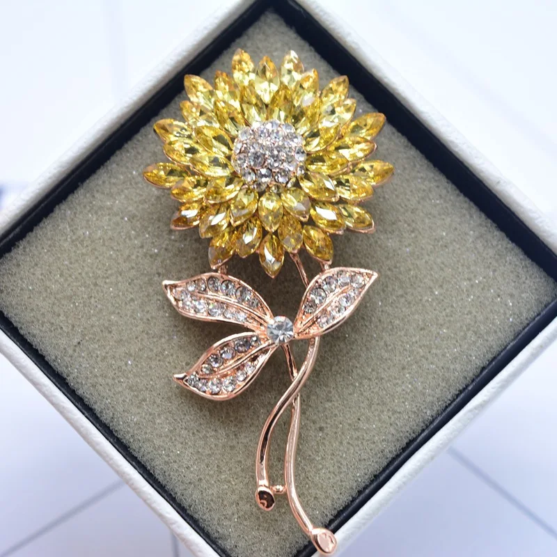 Fashion Design Enamel Sunflower Rhinestone Brooch Pins For Women Fashion  Jewelry Plant Brooches Gift - Brooches - AliExpress