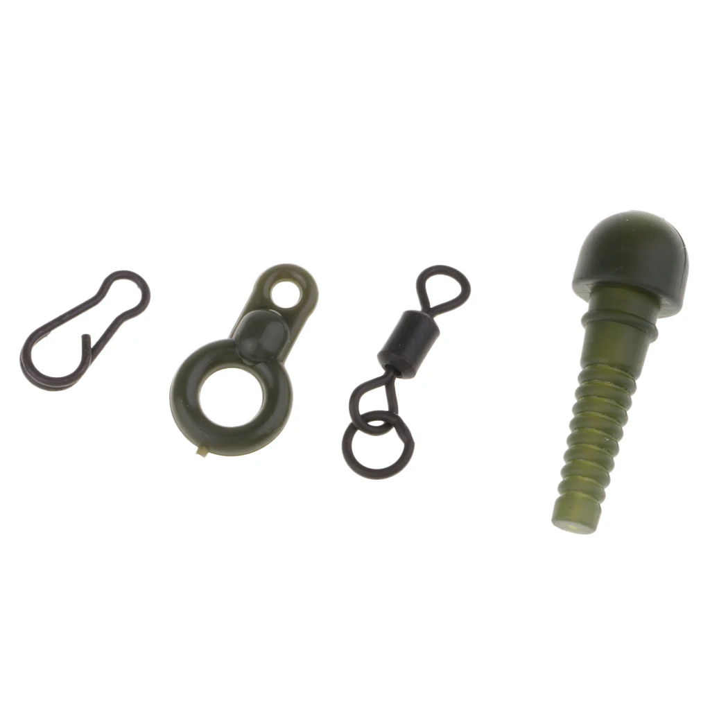 

80pcs/set Quick Change Clips Carp Fishing Run Rings Rig Stops Tadpole Beads Useful Accessory for Outdoor Fishing
