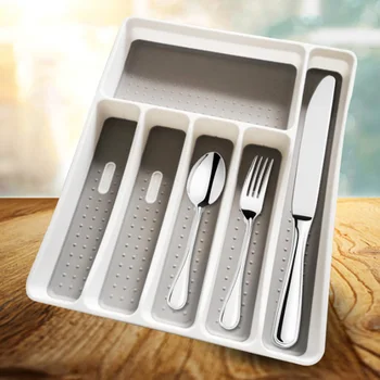 

1Pcs Gray Western Style Kitchen Gadgets PP/TPR Separation Drawer Cutlery Tray Kitchen Drawer Organizer Kitchen Accessories