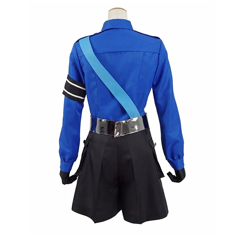 Game Persona 5 Justine Cosplay Costumes Blue Gemini Guard Uniform Suit Halloween Party Costumes