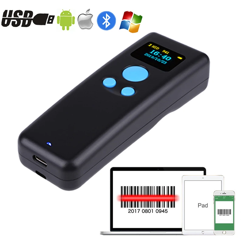 holyhah mini barkod tarayici usb kablolu bluetooth kablosuz 1d 2d qr pdf417 barkod okuyucu ipad iphone android tablet icin pc