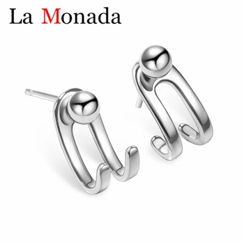 

925 Sterling Silver Double Line Hook Beads Earrings Design For Men Woman Multiple Wearing Methods Christmas Gifts