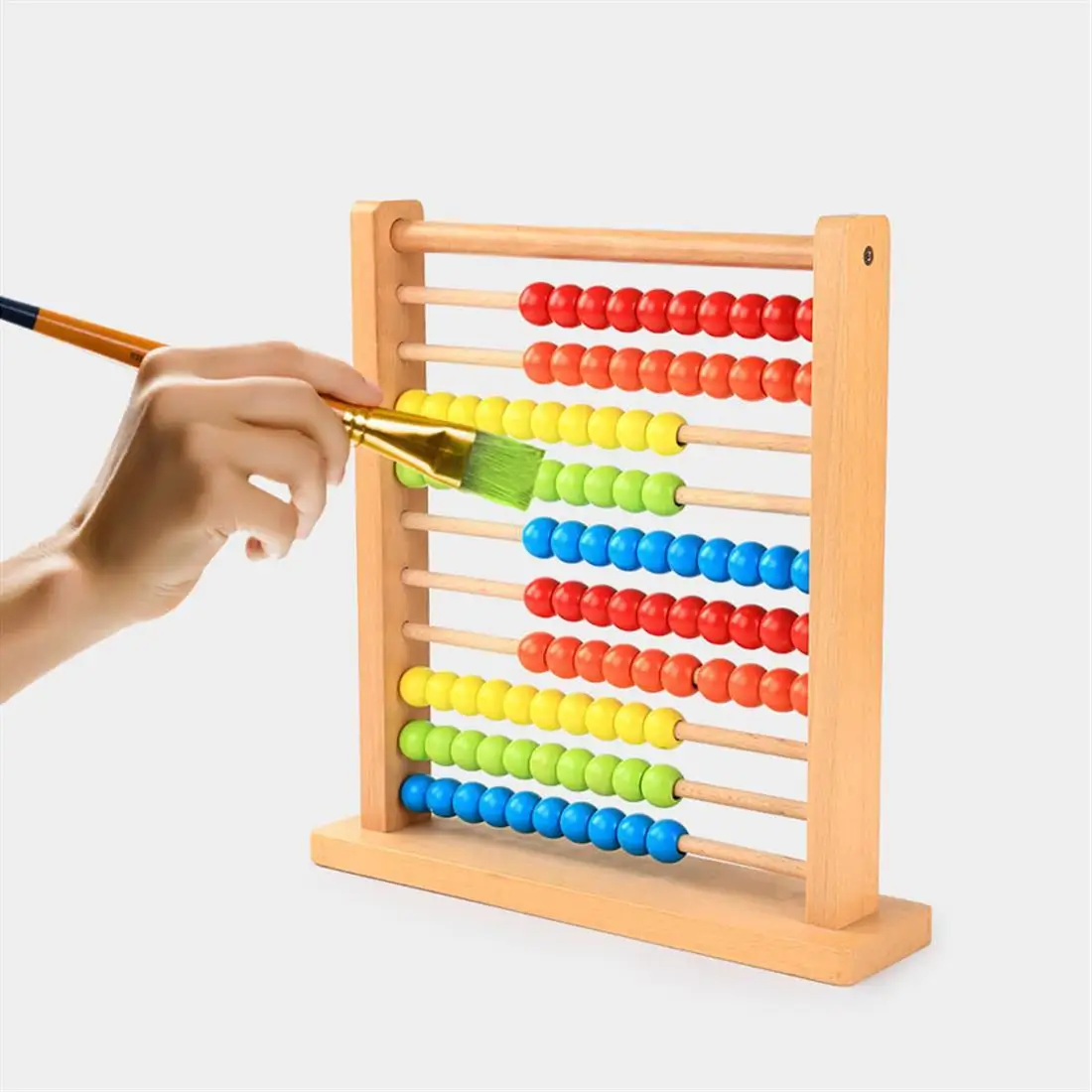 Free Shipping Wooden Rainbow Abacus Numbers Counting Calculating Beads Abacus Colorful Computing Frame Math Early Learning Toy