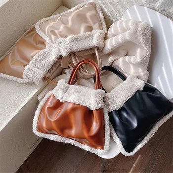 

TOYOOSKY Luxury Faux Fur Bags For Women Handbag Large Capacity Women Winter Shoulder Bag Females Tote Top-handle Feminine Bag