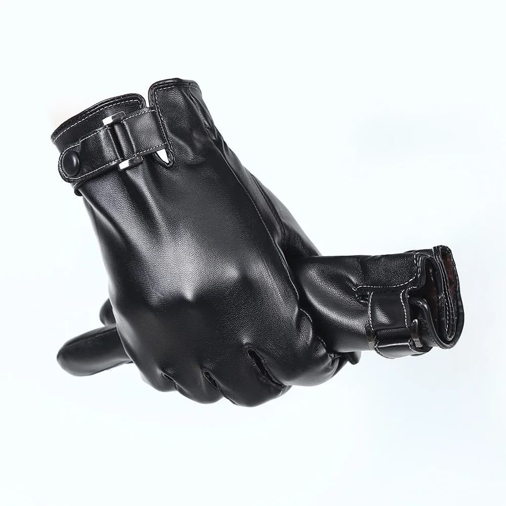 Мужские перчатки для сенсорного экрана ветрозащитные уличные мотоциклетные кожаные Нескользящие искусственные утолщенные перчатки из искусственной кожи короткие тонкие/толстые перчатки