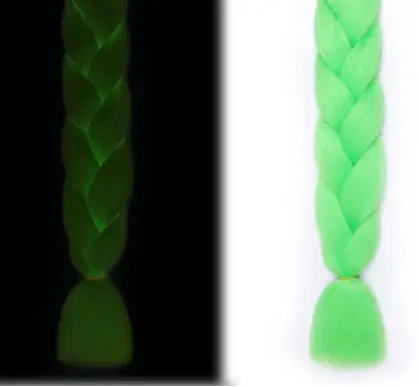 Ombre Glowing Luminous Luxury Synthetic Jumbo Braids Florescent Shining Hair In The Darkness  24inch 100G HIGH TEMPERATURE s10