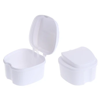 

Denture Bath Case False Teeth Storage Box Hanging Net Container Rinsing Basket 896D