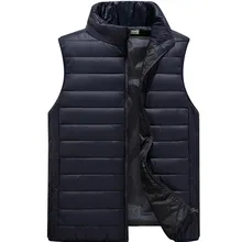 Место происхождения поставка товаров Зимний стиль пуховый жилет мужской тонкий стоячий воротник Молодежный жилет Плюс Размер Теплый Плюс-размер жилет