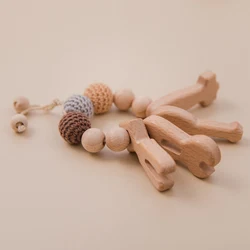 Anneau de dentition en bois naturel pour bébé, forme d'outil, soins infirmiers, pendentif en bois biologique, jouets de qualité alimentaire 