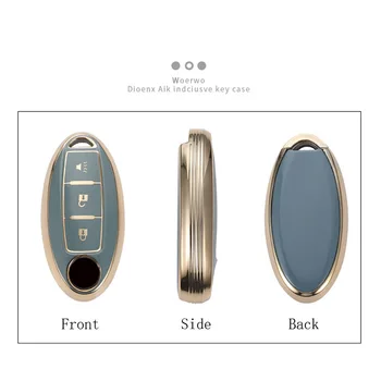 Cover Telecomando/chiave per Nissan Qashqai J10 J11 Tiida XTrail T31 T32 Juke Altima Pathfinder prende i colpi per Infiniti - Nuovo TPU Car Key Case Cover Shell Fob per Nissan Qashqai J10 J11 Tiida XTrail