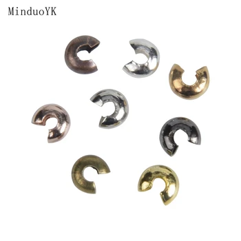 

100 Pcs/lot Copper Chain Clip Beads Jewelry Accessories Findings Open Crimp End Stopper Spacer Beads For Jewelry Making Supplies