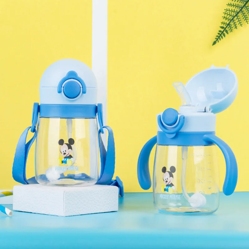 Дисней Микки MouseBaby обучающая чашка 340 мл бутылочка для кормления детская чашка Сиппи детская питьевая вода с ручкой соломы бутылочка для кормления