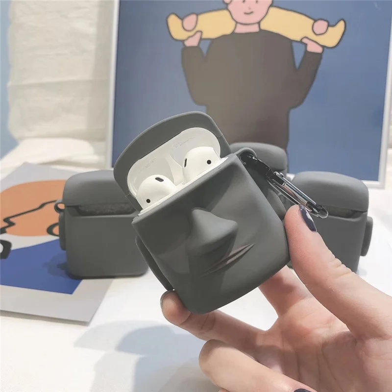 Чехол Stone man для iphone airpods защитный чехол наушников apple airpod air pods симпатичный
