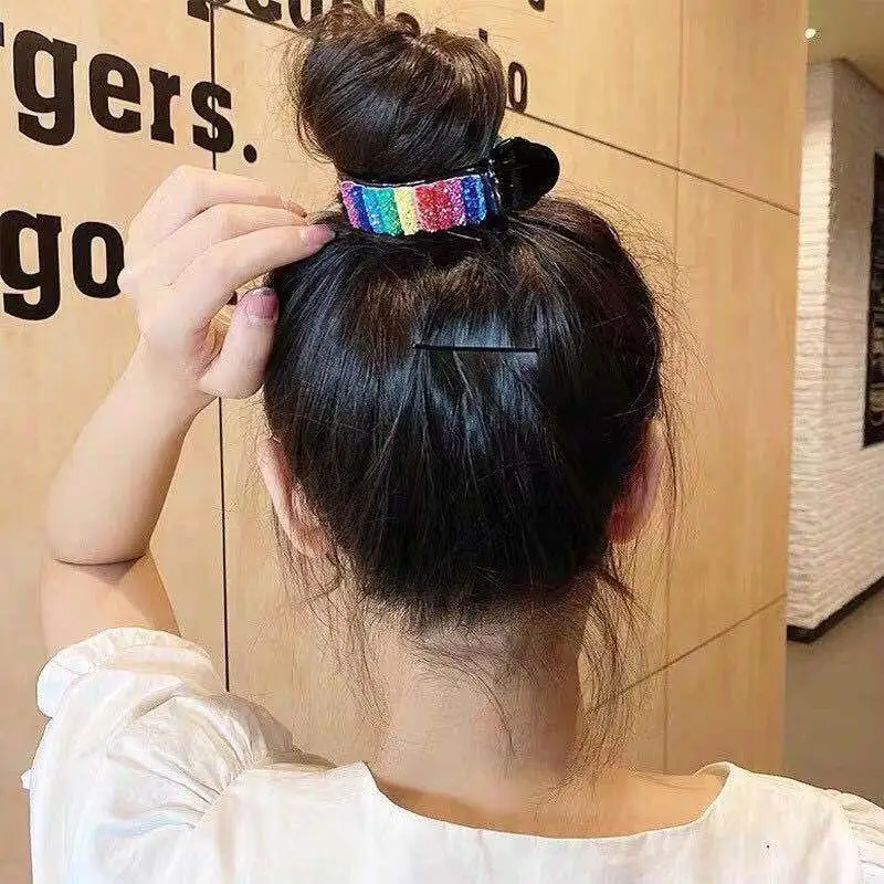 

New Colorful Rainbow Hair Claws For Girls Hairpin Holder Clip Sweet Headband Style Make Hairpin Fashion Hair Accessories