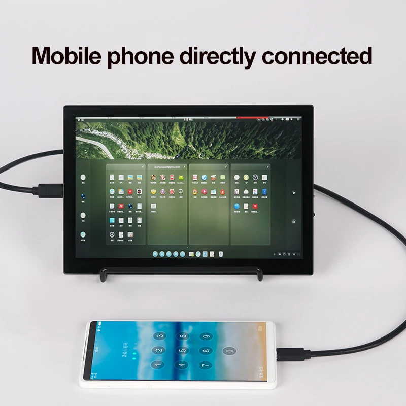 V089PET 8,9 дюймовый ips сенсорный экран игровой портативный монитор для ноутбука HD разрешение Многофункциональный монитор 1080P дисплей - Цвет: V089PET