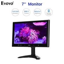Eyoyo-Pantalla de Monitor LCD HDMI de 7 pulgadas, altavoz incorporado, 1024x600, 140 °, sistema de CCTV de seguridad para el hogar, VGA, AV, con Control remoto, cc 12V