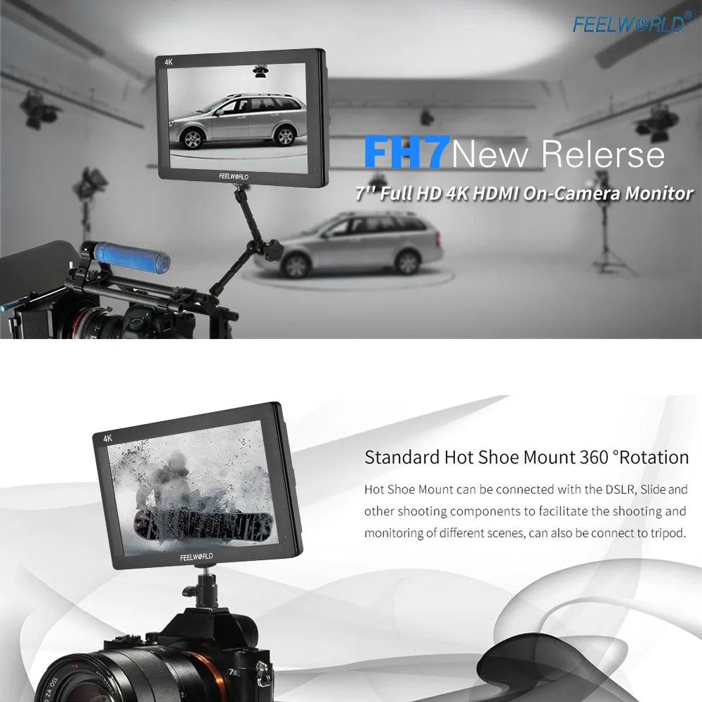 Feelworld FH7 " ips lcd 1920*1200 Full HD накамерный монитор дисплей Поддержка 4K HD вход выход широкий угол обзора
