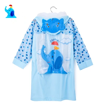 

Black Cat Windproof Raincoat Student Kids Waterproof EVA Rain Coat Children Boys GirlsRainwear Baby Animal Rainsuit BB50YY