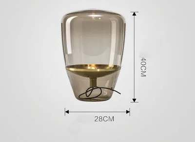 Nordic Modern Brokis balloons Table lamps Led Stand glass desk lights for home decoration bedroom bedside lamp lighting fixtures - Цвет абажура: Diameter 28cm Cognac
