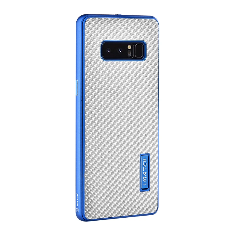IMatch Настоящее углеродное волокно Алюминиевый металлический чехол для samsung Galaxy Note 8 роскошный полный защитный чехол для samsung Note 8 чехол