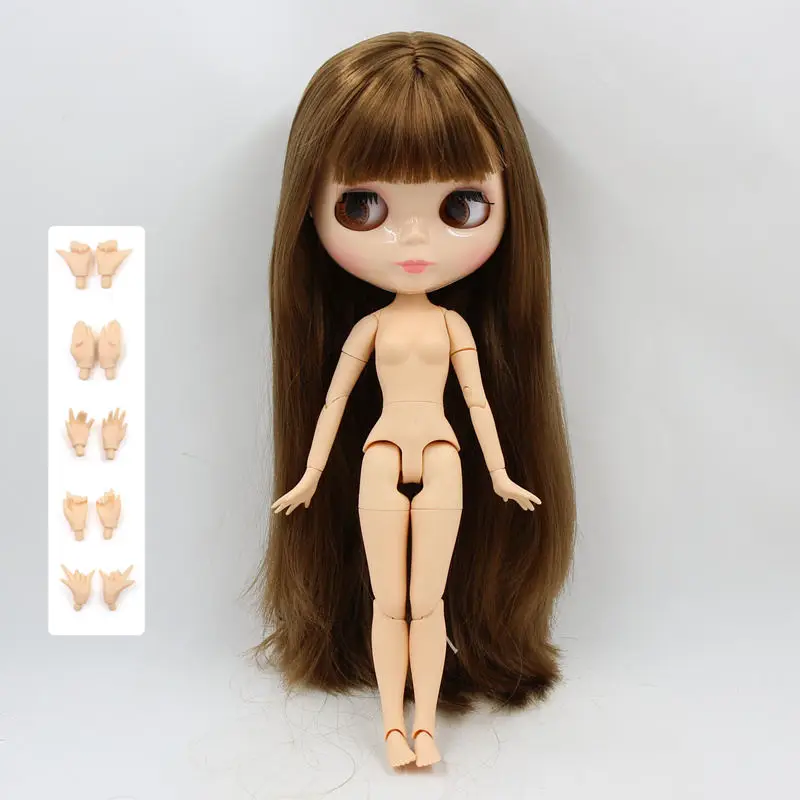 Черный ICY Fortune Days factory blyth кукла натуральная кожа соединение тела глянцевое лицо мягкие коричневые прямые волосы DIY sd Подарочная игрушка - Цвет: Черный