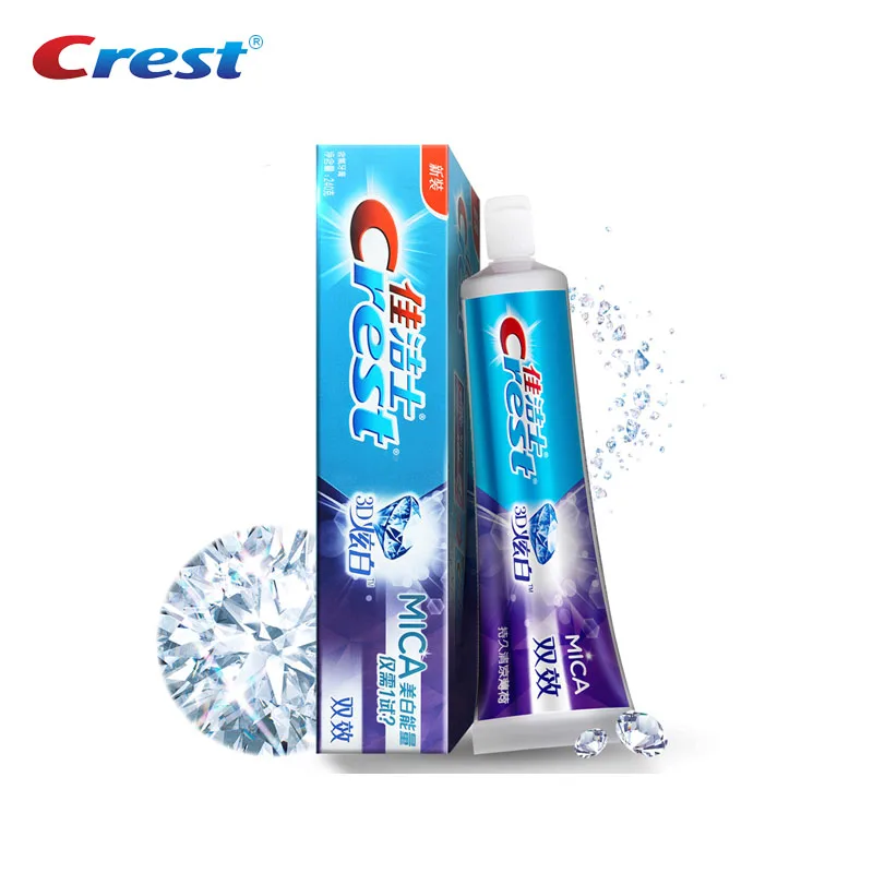 Original Crest White Mica Dentifricio Dentifricio Sbiancante Al Fluoro A Doppio Effetto Aroma Di Menta Carbone Per Sbiancamento Dei Denti Per Adulti