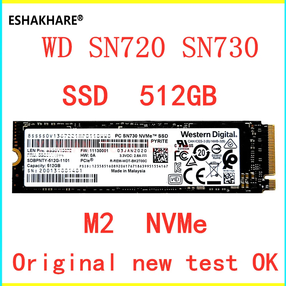 Original Western Digital Wd M.2 Sn720 Sn730 512gb Internal Solid State  Drives M2 Nvme Pcie 3.0 X4 Laptop Desktop Ssd Test Ok - Laptop Repair  Components - AliExpress