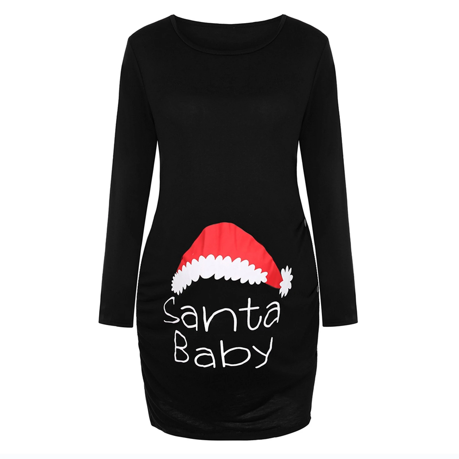 Ropa de para mujeres embarazadas, ropa de maternidad informal, camiseta de manga larga con letras, de Navidad|Vestidos| - AliExpress