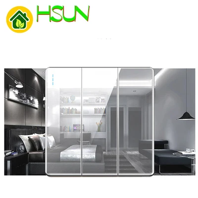 High-grade 1 2 3 4 gang 1 2 way big panel Grey switch socket Type 86 Wall 2.5D Cambered Mirror Toughened glass Computer TV