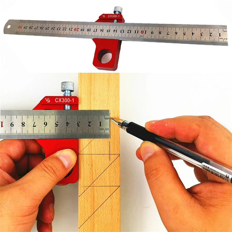 Деревообрабатывающий угол линейки Scriber Locator позиционер плотник Калибр DIY инструмент scriber с линейкой позиционер