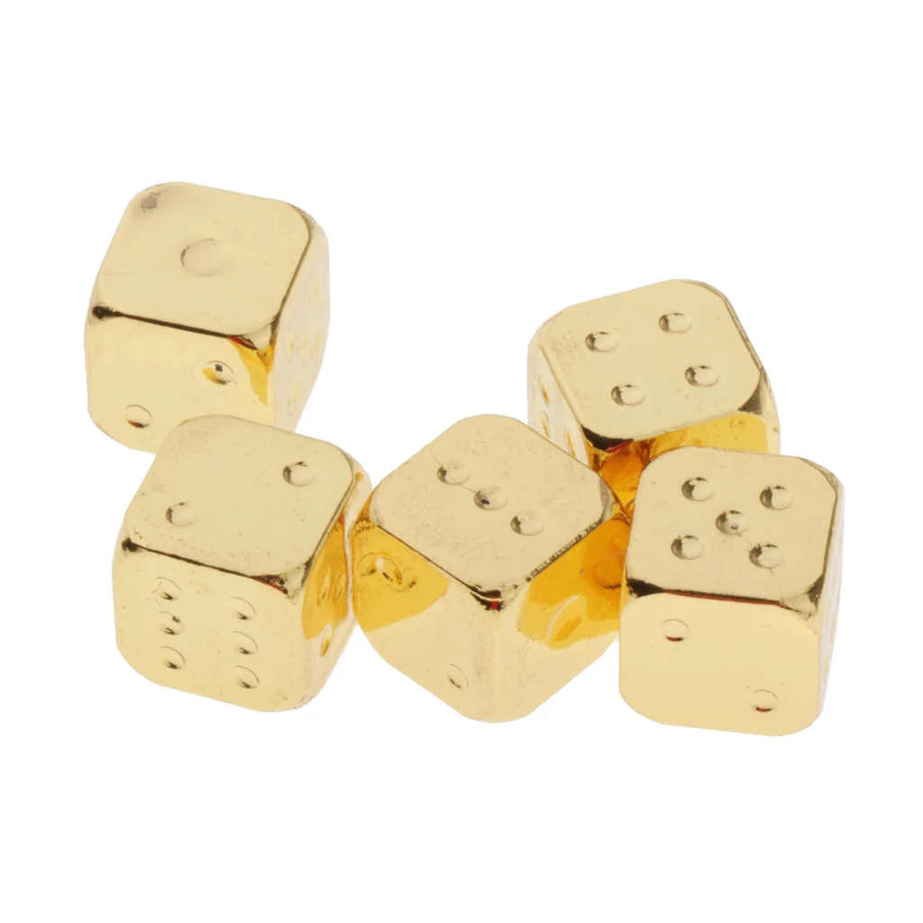 5Pcs 12mm Six Sided Dice D6 Zinc Alloy Multi Sided Dices Roleplaying DND RPG MTG Table Board Game Supplies Mahjong Accessories