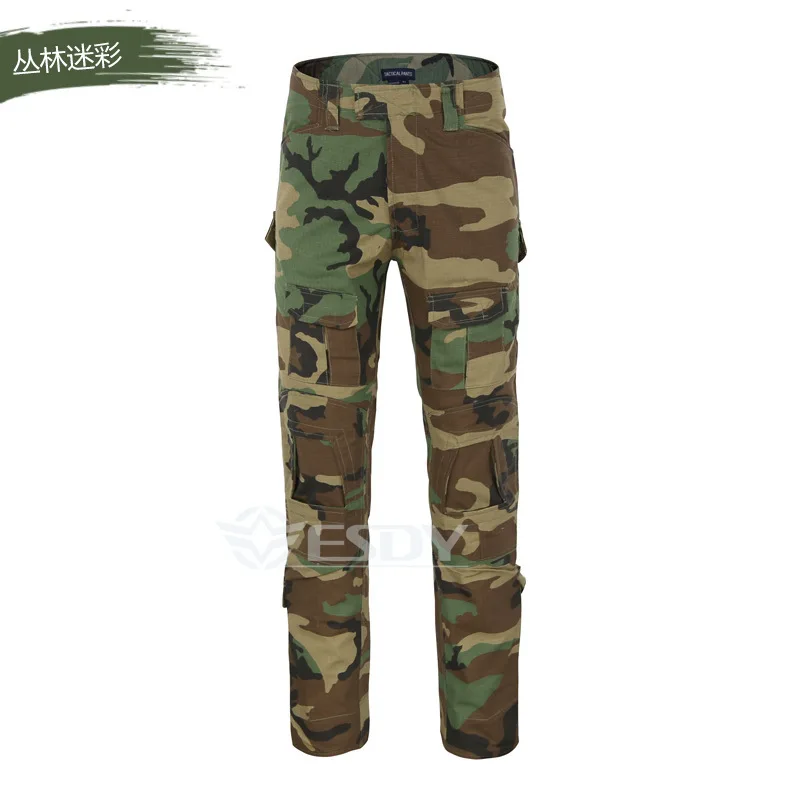 2 Jungle camouflage Уличная военная форма, боевые тренировочные брюки, тактические мульти карманные камуфляжные брюки-карго, CS полевые камуфляжные армейские комбинезоны - Цвет: 2 Jungle camouflage