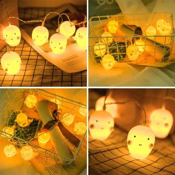 

Party Home Decoration Supplies Gift Halloween Party Fairy String Lights Battery Box Silicone Ghost Night Lights