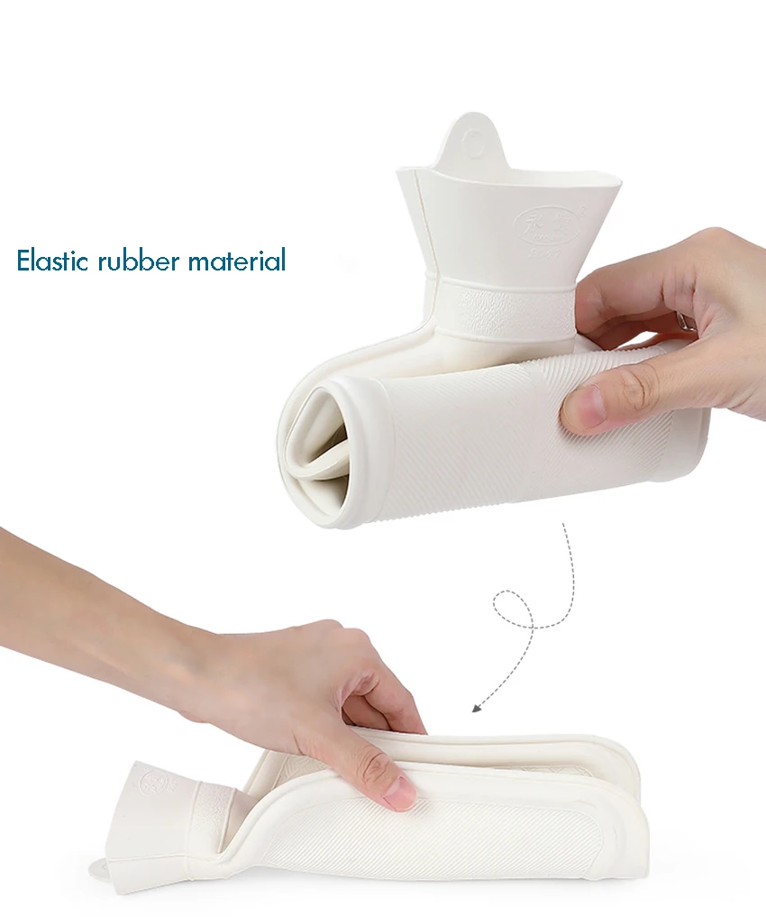 Rubber Hot Water Bottle with Plush Rabbit Cover, 620ml, Cute Water Injection Hand Body Warmer Bag Great for Pain Relief
