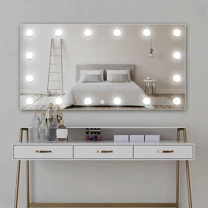 

USB LED 5V Makeup Mirror Light Bulb Hollywood Vanity Lights Stepless Dimmable Wall Lamp 2 6 10 14Bulbs Kit for Dressing Table