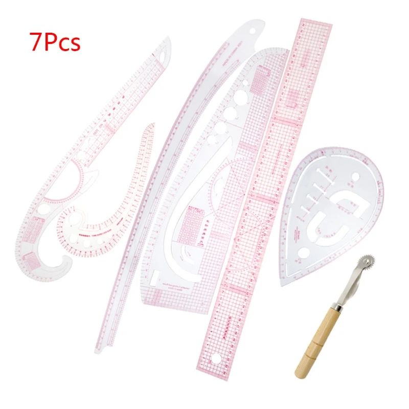 

7 Stlye Fashion Ruler Set Vary Form Curve French Curve Pattern Grading Rulers Cu