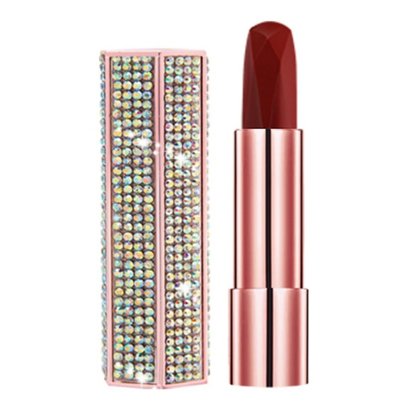 1pc Shiny Diamond Matte Lipstick Long-lasting Waterproof Non-stick Cup Velvet Lipstick - Цвет: Цвет: желтый