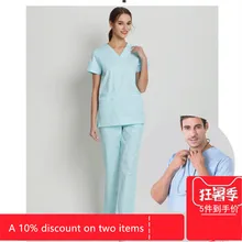 Хирургическая Одежда, ручная стирка с короткими рукавами, мужские и женские медсестры, Раздельный костюм, кисть для рук, рабочая одежда для салона красоты