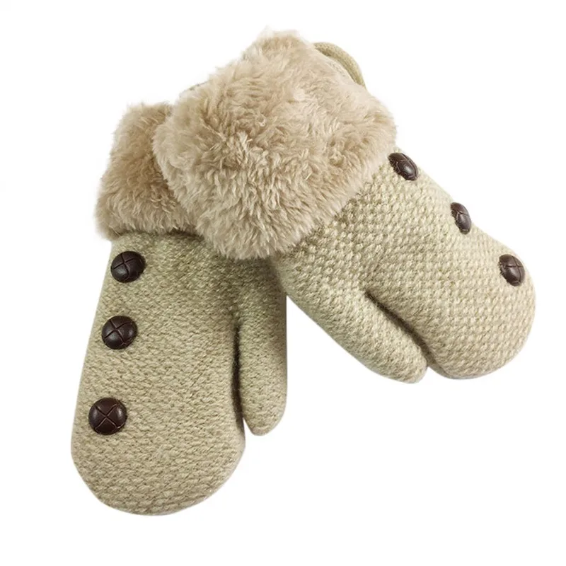 Moufles En Laine Tricotée Pour Enfants 1-3 Ans - Avec Cordon Anti-perte - Chaudes Et Confortables