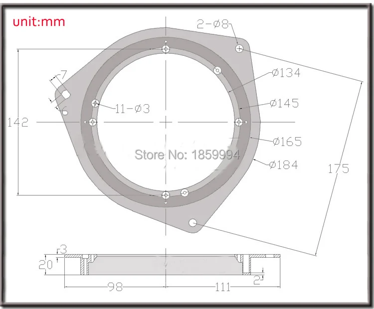 Car Front rear door Stereo Speaker mat Adapter wire mount plugs Plates Bracket Spacers Ring 6.5 inch audio speakers kit midrange speakers audio speaker adapter door speaker covers car speaker grille car audio amplifier For 2009-Toyota RAV4