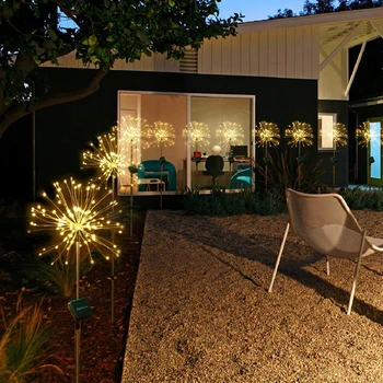 

Outdoor 120 LED Solar Fireworks Lights Dandelion Lamp Waterproof String Light For Lawn Garden Patio Christmas Holiday Decoration