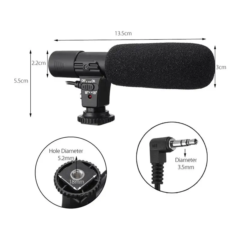 3,5 мм внешний стерео микрофон Микрофон для Canon Nikon DSLR камеры DV видеокамеры